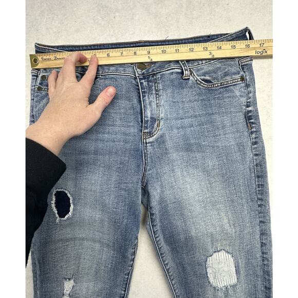 Liverpool Jeans Womens Size 10 Ankle Skinny Patchwork Distressed - Picture 5 of 8